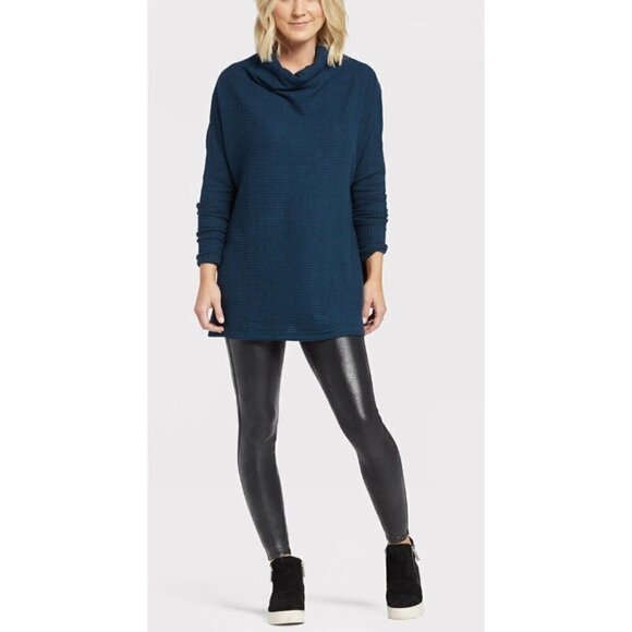 Free People Top Womens Medium Kitty Thermal Slouchy Funnel Neck Tunic Boho - Picture 1 of 9